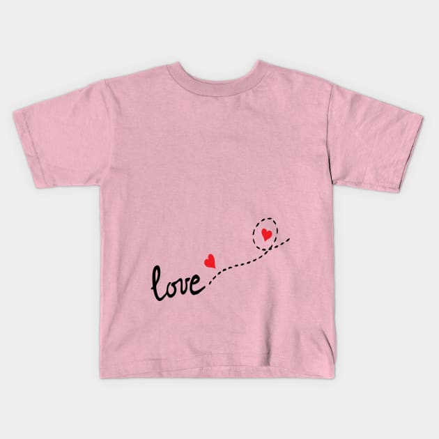 Love typo with heart Kids T-Shirt by CindyS